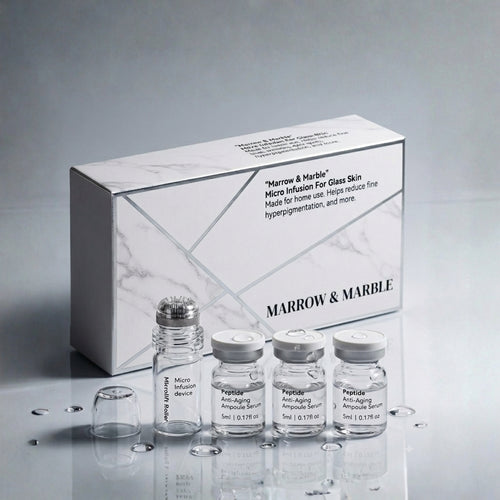 Marrow and Marble micro-infusion serum kit: box, applicator, sealed serum ampoules