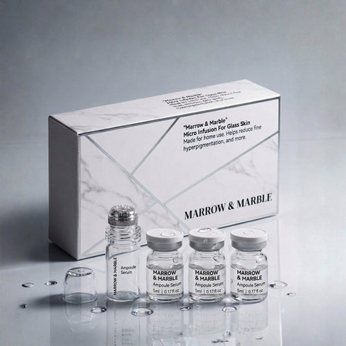 Marrow and Marble micro-infusion serum kit: box, applicator, sealed serum ampoules
